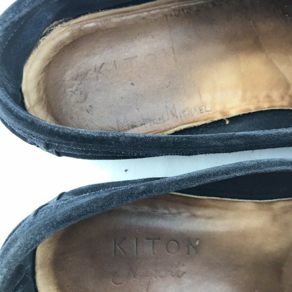 KITON Loafers Men’s 8.5 Suede Navy Blue Slide On - Picture 8 of 8